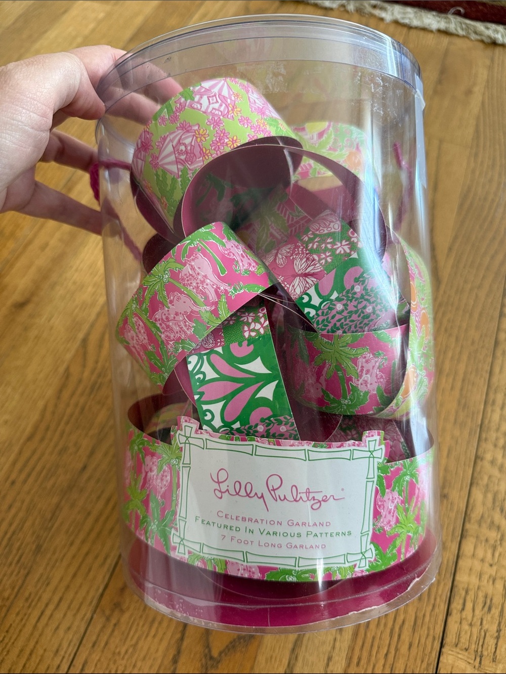 Lilly Pulitzer Celebration Garland Pink Green Party Decor 7 Ft